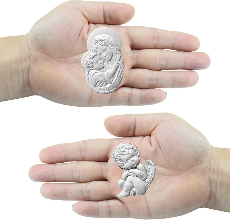 FUNSHOWCASE Art Molds for Polyclay Air Dry Clay Plaster, Carved Holy Family Mother and Cherub - Image 5